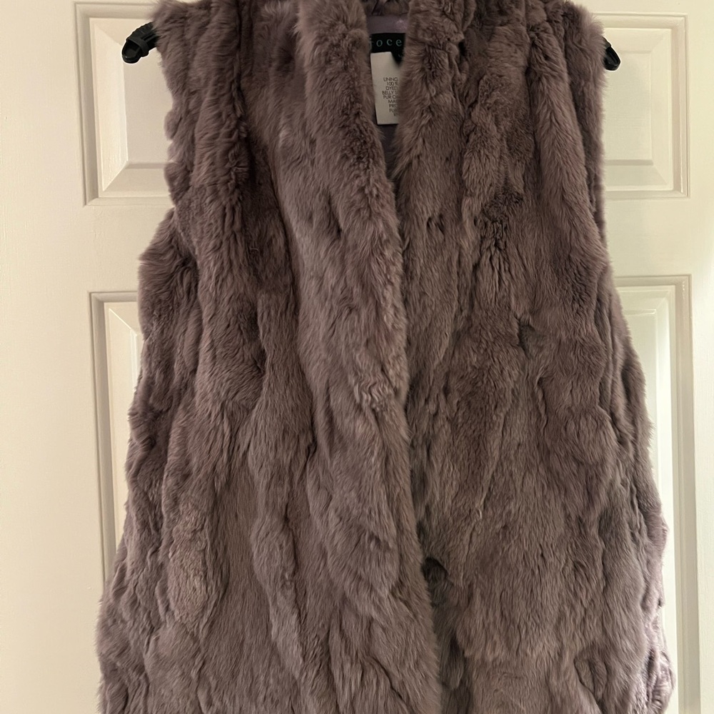 Luxurious Fur Vest in lavender/Gray
